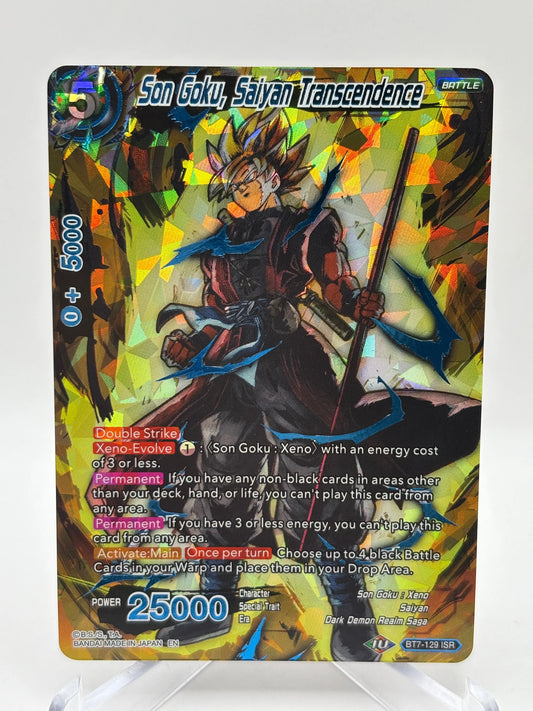 2019 Dragon Ball Card Game Son Goku Saiyan Transcendence #BT7-129 ISR (2) FRENLY BRICKS - Open 7 Days