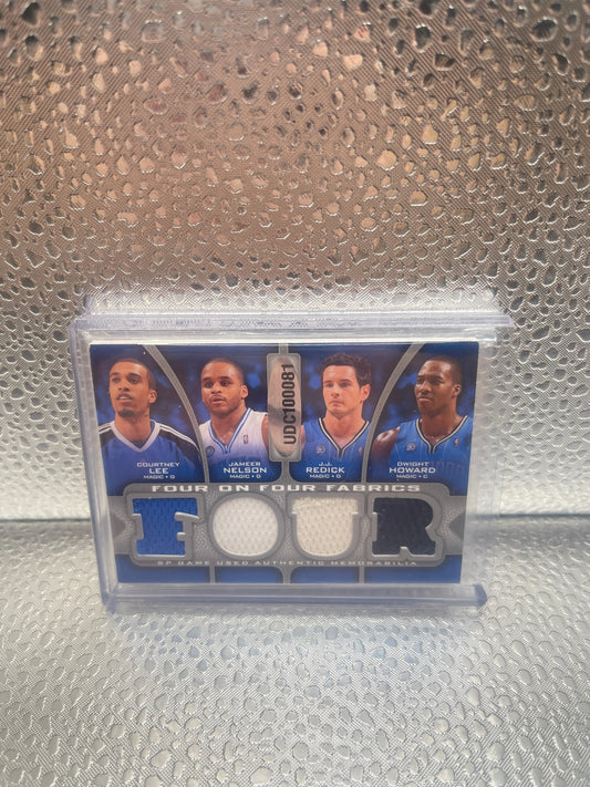 2009 SP Game Used Four on Fabrics Level 1 /99 DJ Augustin / Raja Bell /Emeka Okafor / Sean May / Courtney Lee / Jameer Nelson / JJ Reddick / Dwight Howard FRENLY BRICKS - Open 7 Days
