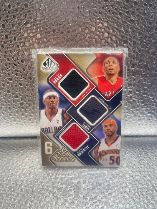 2009 SP Game Used 6 Star Swatches /65 Metta World Peace Ron Artest Devean George NM FRENLY BRICKS - Open 7 Days
