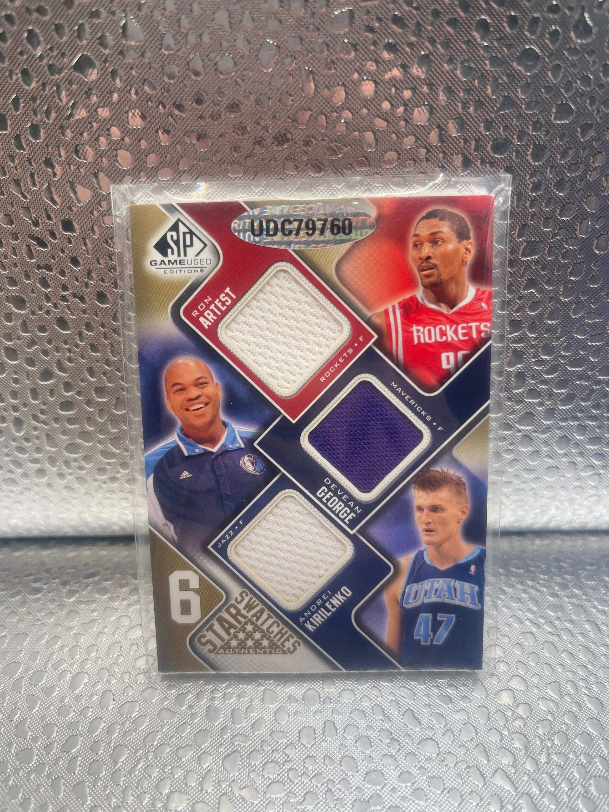 2009 SP Game Used 6 Star Swatches /65 Metta World Peace Ron Artest Devean George NM FRENLY BRICKS - Open 7 Days