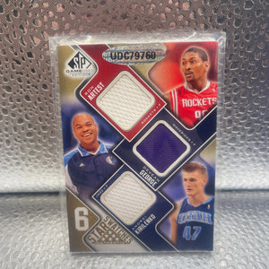 2009 SP Game Used 6 Star Swatches /65 Metta World Peace Ron Artest Devean George NM FRENLY BRICKS - Open 7 Days