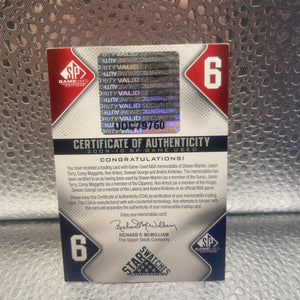 2009 SP Game Used 6 Star Swatches /65 Metta World Peace Ron Artest Devean George NM FRENLY BRICKS - Open 7 Days