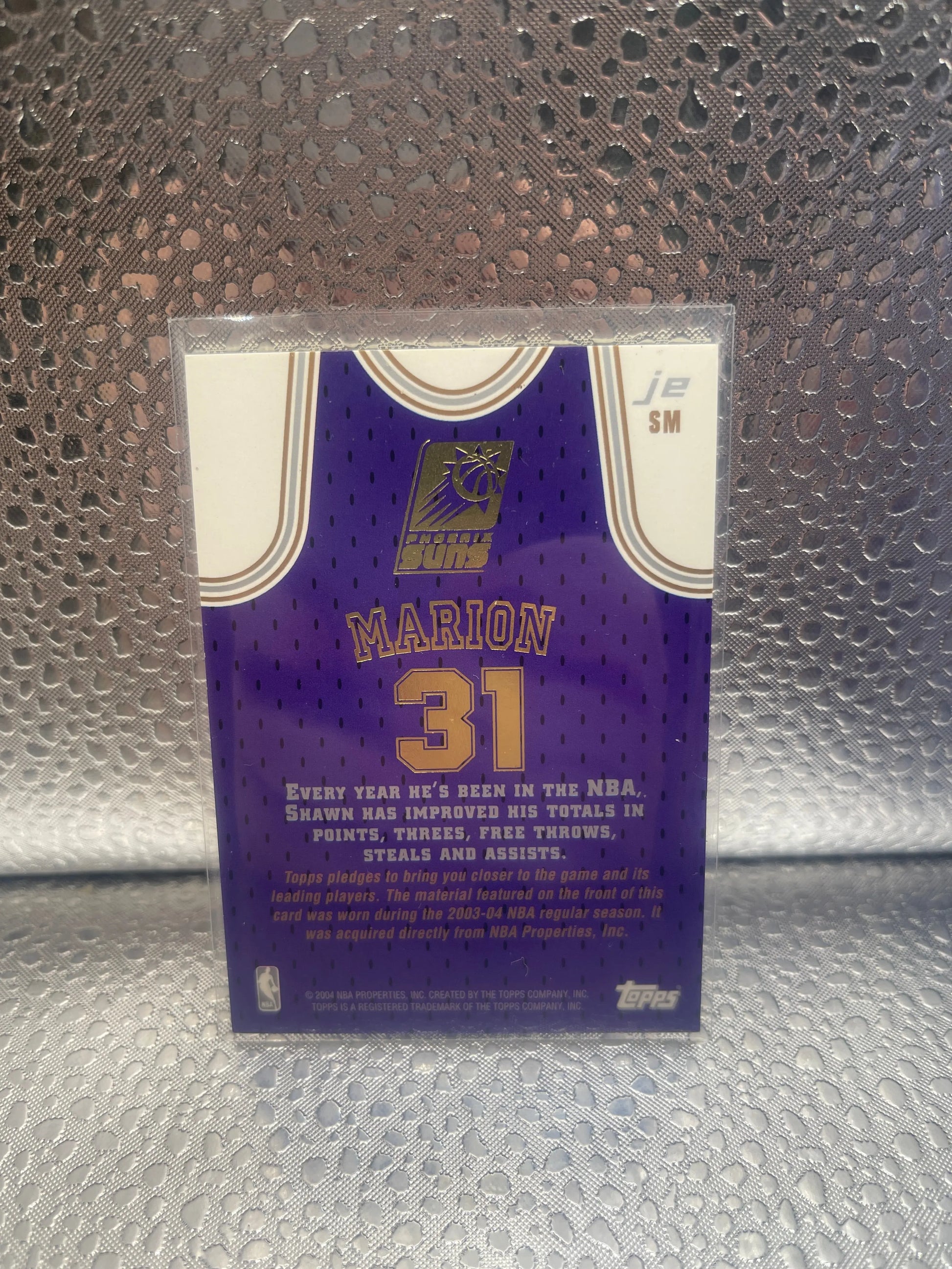SHAWN MARION 2003-04 TOPPS JE. GAME-WORN JERSEY PATCH! PHOENIX SUNS NM FRENLY BRICKS - Open 7 Days