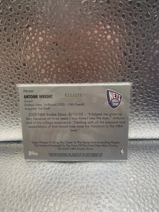 2005-06 Big Game Picture Perfect Relics /129 Antoine Wright (Jersey) Rookie NM FRENLY BRICKS - Open 7 Days