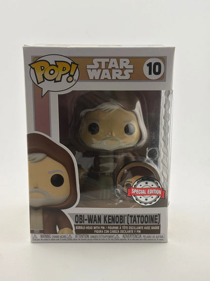 Funko POP! Star Wars #10 Obi-Wan Kenobi (Tatooine) Bobble-Head with Pin FRENLY BRICKS - Open 7 Days