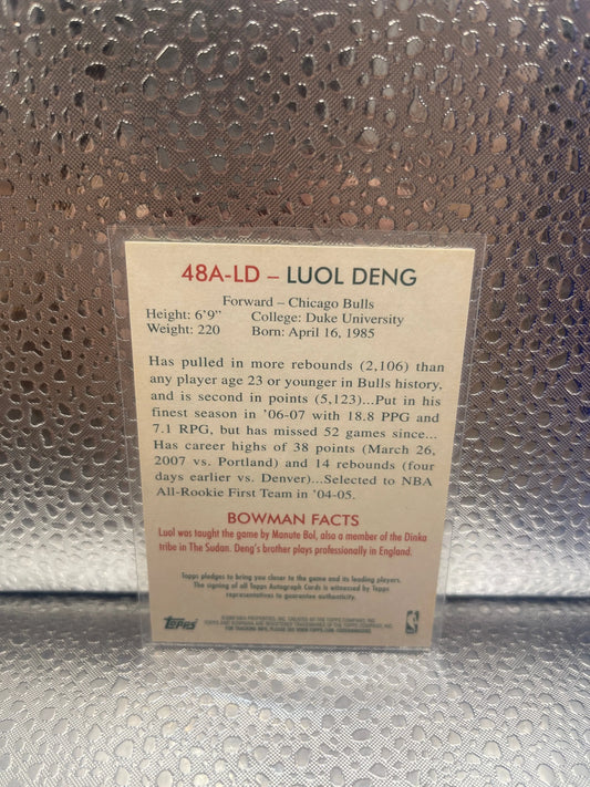 Luol Deng Card 2009-10 Bowman 48 Autographs #48ALD NM FRENLY BRICKS - Open 7 Days