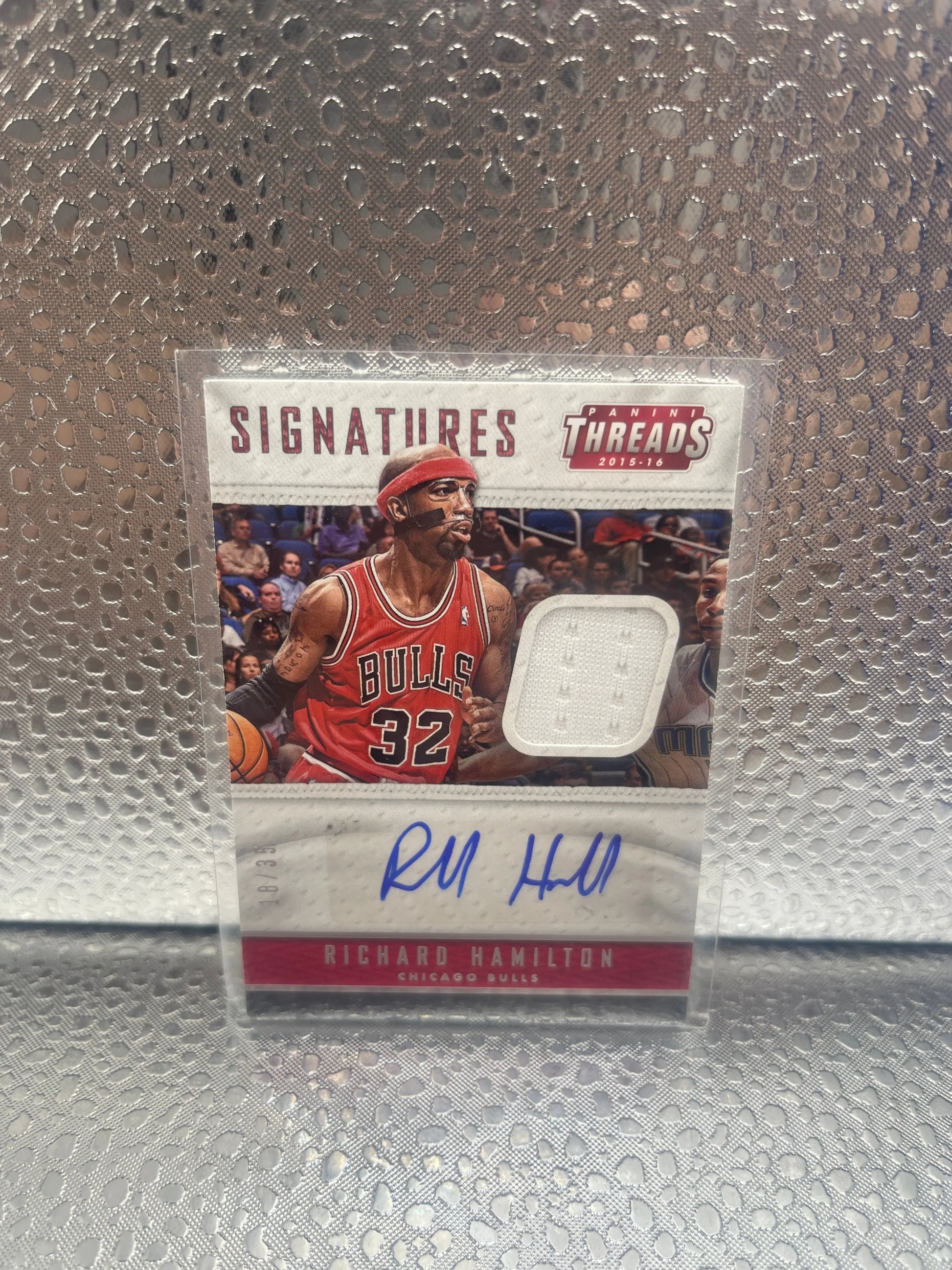 2015-16 Panini Threads Basketball Signatures Richard Hamilton Auto Patch 18/35 FRENLY BRICKS - Open 7 Days