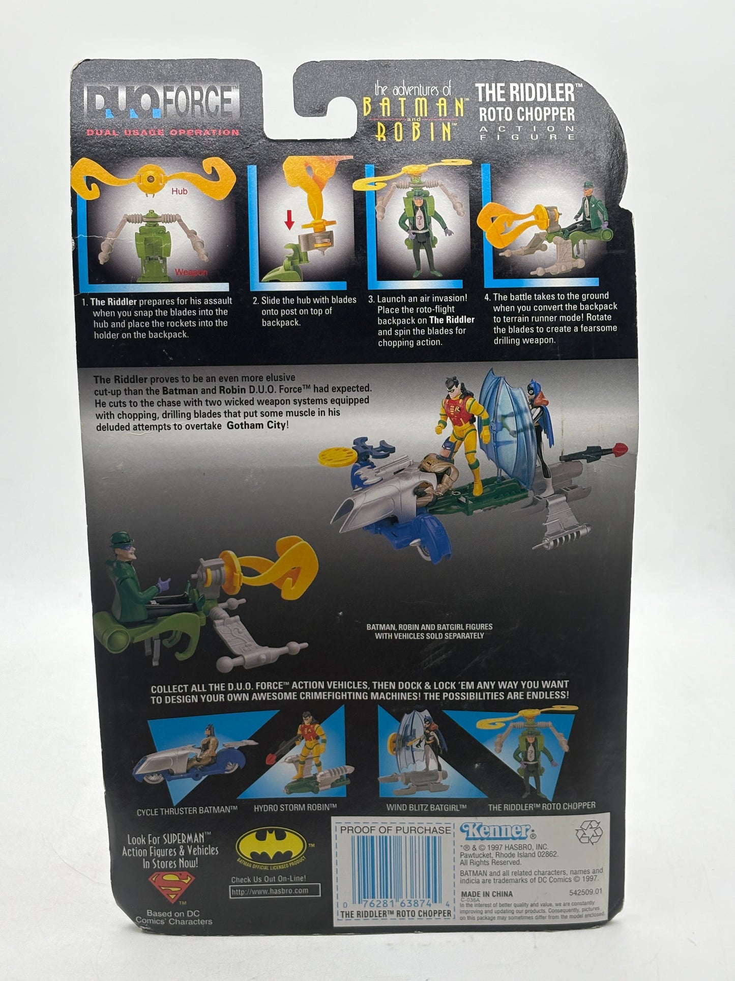 Vintage Kenner Batman & Robin The Riddler Roto Chopper Figure MOC Sealed 1997 FRENLY BRICKS - Open 7 Days