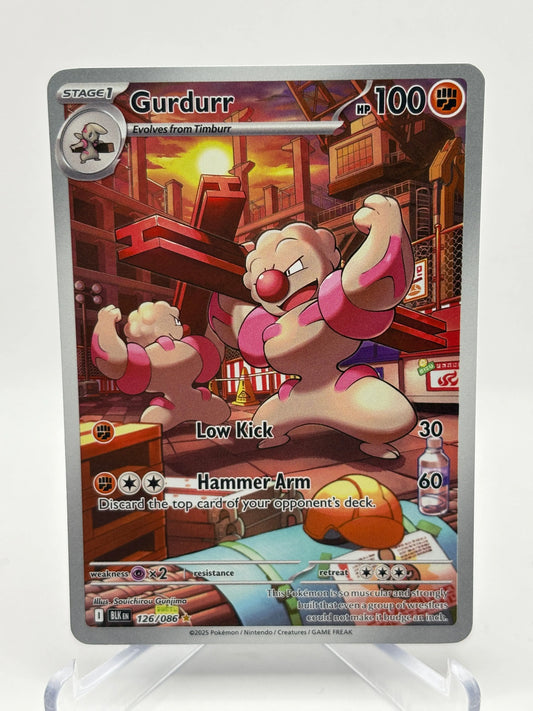 Pokemon TCG Black Bolt - Gurdurr 126/086 Art Rare NM FRENLY BRICKS - Open 7 Days