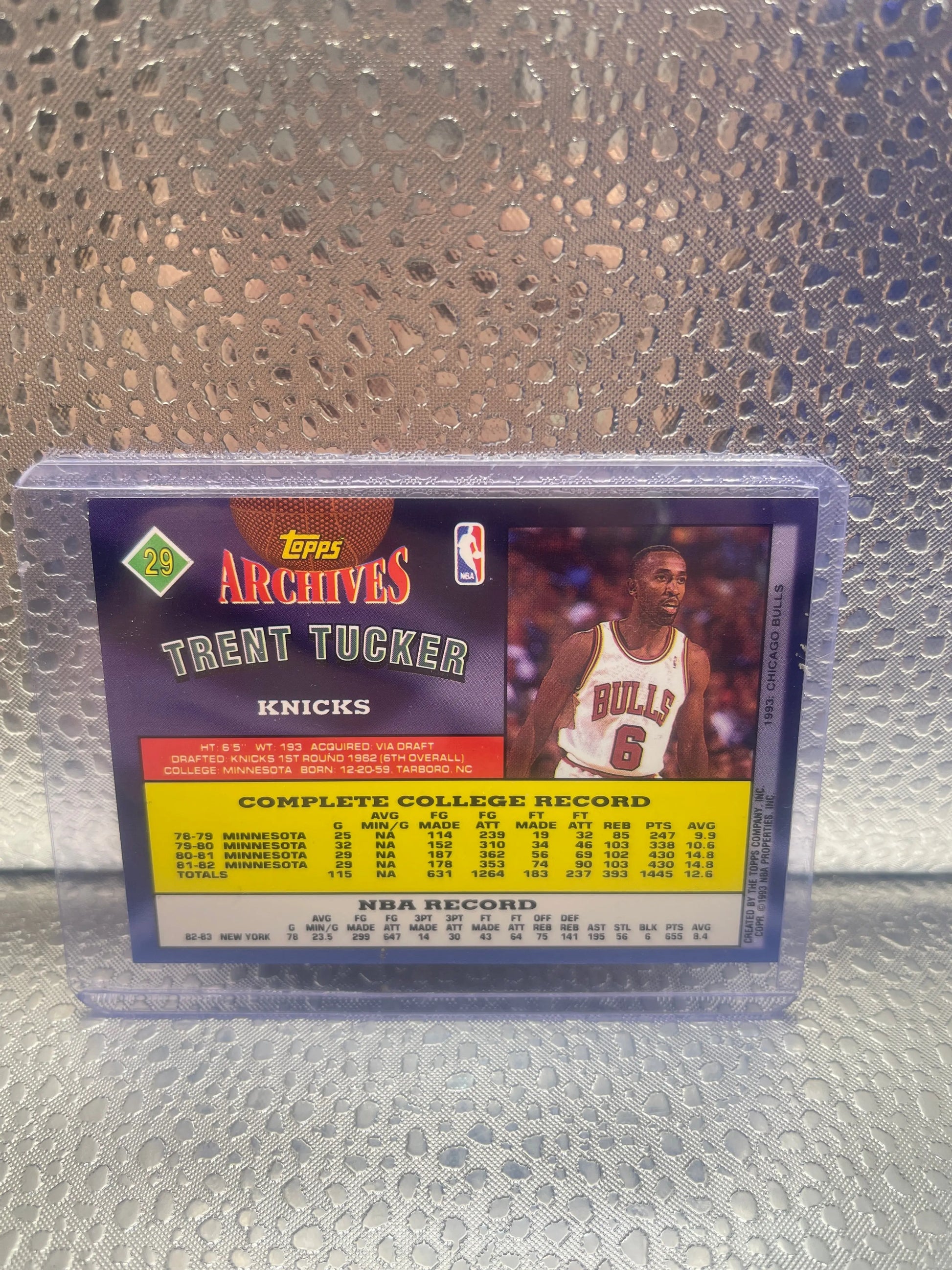 Trent Tucker Topps Archive 1993 Autograph Card FRENLY BRICKS - Open 7 Days