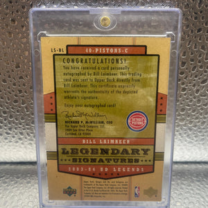 2003-04 UD Legends Legendary Signatures Autograph #LS-BL Bill Laimbeer FRENLY BRICKS - Open 7 Days