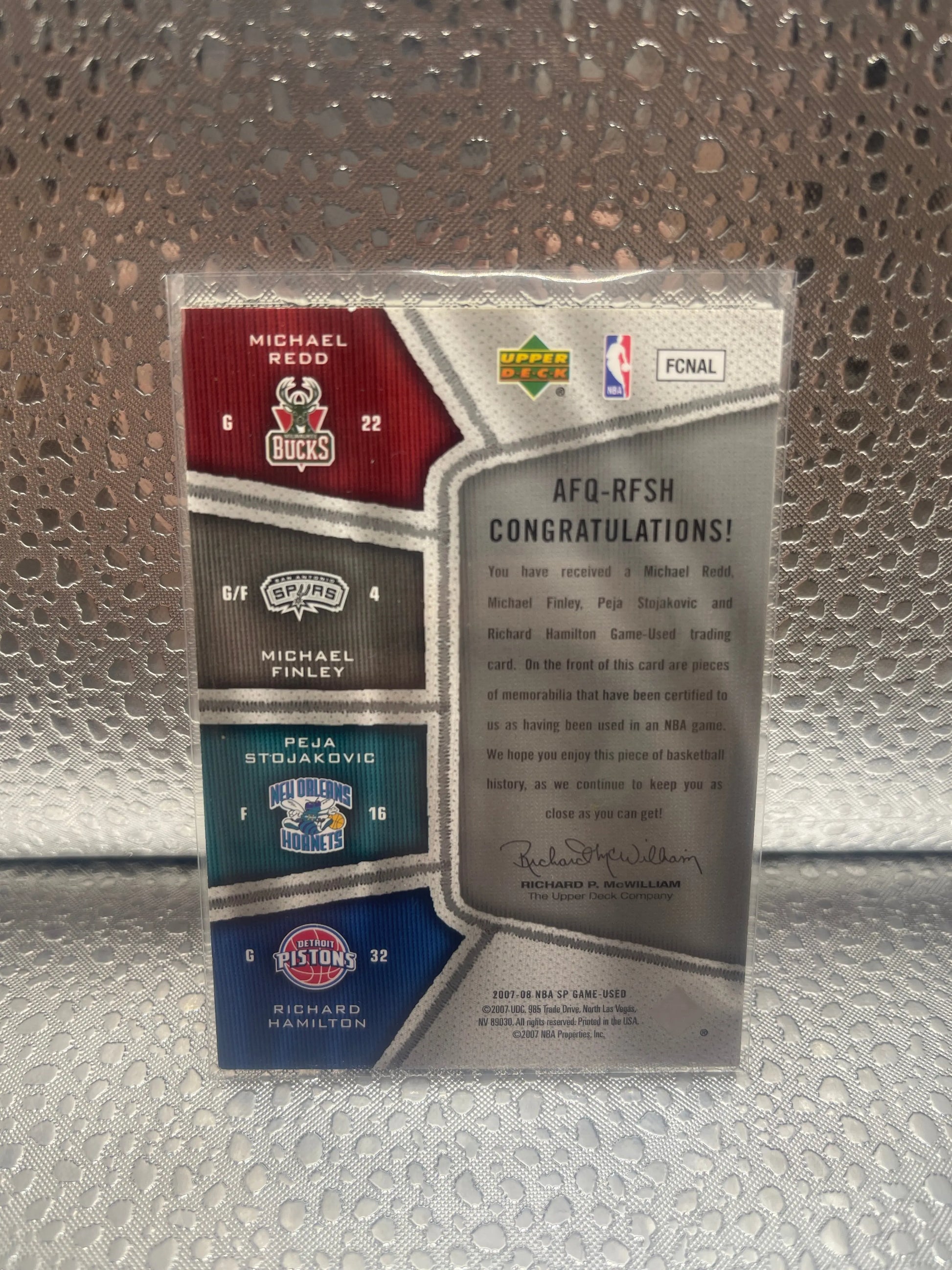 2007-08 NBA SP Game Used Authentic Fabrics Peja Stoijakovoc / michael redd / michael finley / richard hamilton /25 FRENLY BRICKS - Open 7 Days