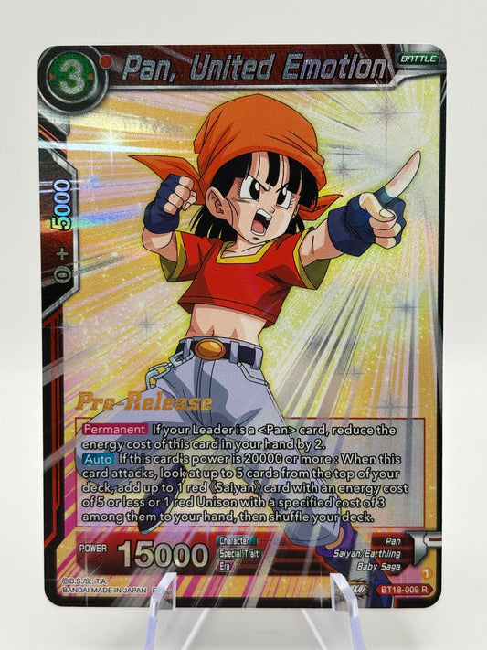 Dragon Ball Super Card Game - Pan, United Emotion BT18-009 R Pre-Release FRENLY BRICKS - Open 7 Days