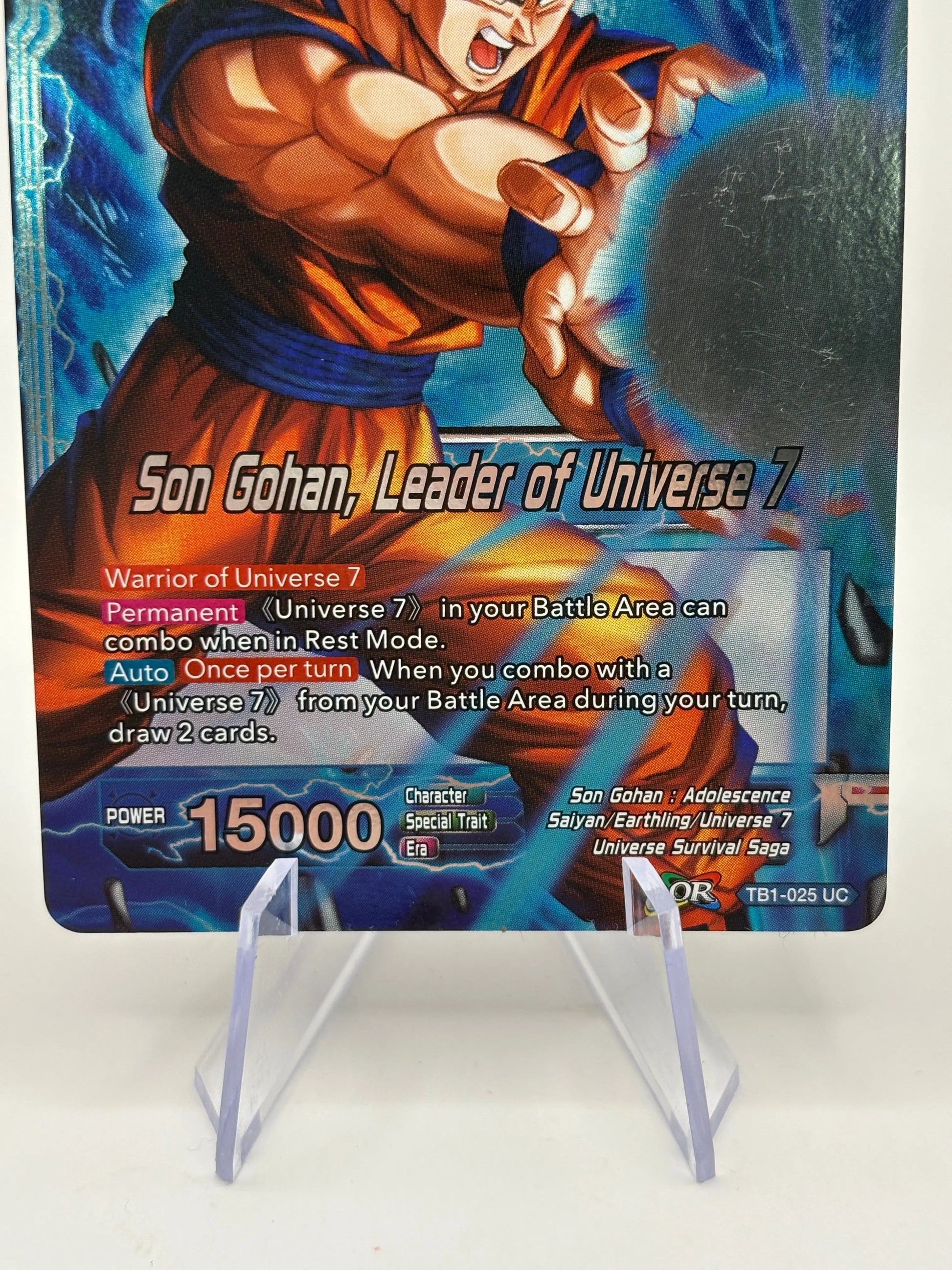 Dragon Ball Super Card Game - Son Gohan, Leader of Universe 7 TB1-025 UC Foil FRENLY BRICKS - Open 7 Days