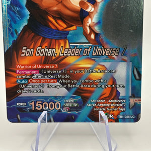 Dragon Ball Super Card Game - Son Gohan, Leader of Universe 7 TB1-025 UC Foil FRENLY BRICKS - Open 7 Days