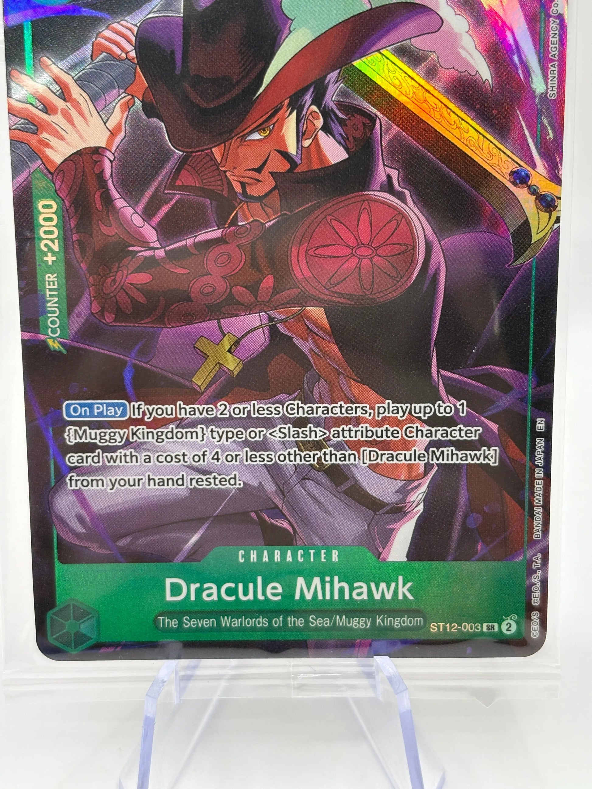 One Piece TCG - Dracule Mihawk ST12-003 SR Sealed Promo Card FRENLY BRICKS - Open 7 Days
