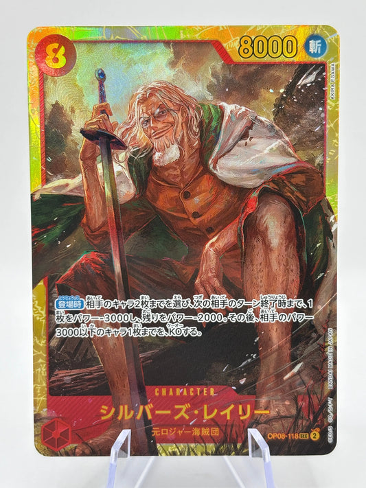 One Piece TCG - Silvers Rayleigh OP08-118 Secret Rare Japanese NM FRENLY BRICKS - Open 7 Days