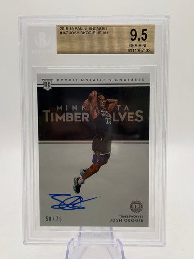 2018-19 Panini Encased #167 Josh Okogie Rookie Auto /75 BGS 9.5 Gem