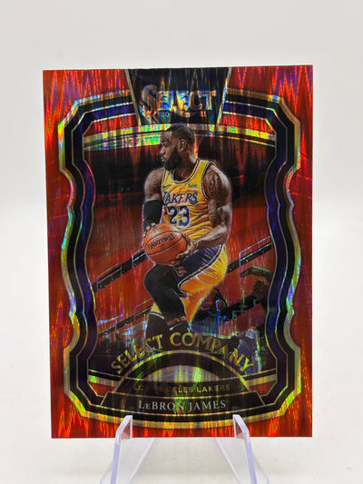 2020-21 Panini Select Select Company Red Flash Shock Prizm #9 LeBron James