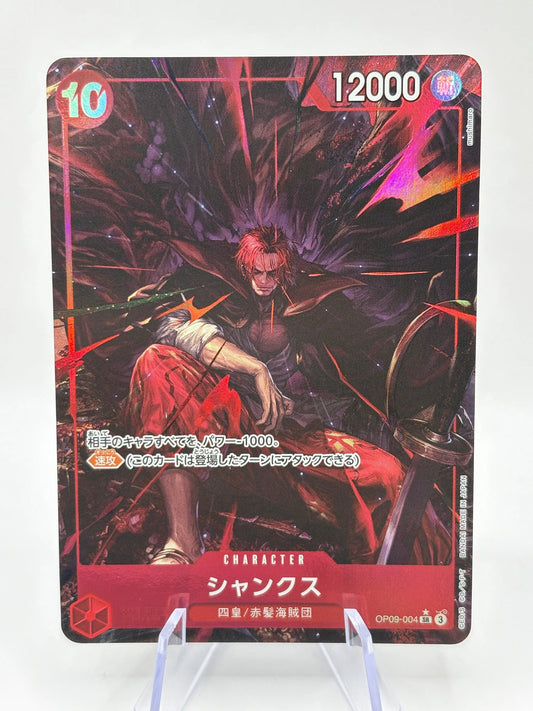 One Piece TCG - Shanks OP09-004 SR Alternate Art Japanese NM FRENLY BRICKS - Open 7 Days