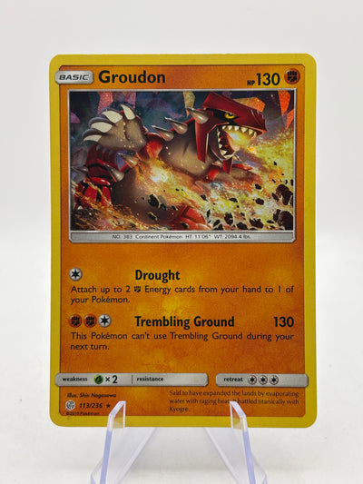 Pokemon TCG Cosmic Eclipse - Groudon 113/236 Rare Cracked Ice LP