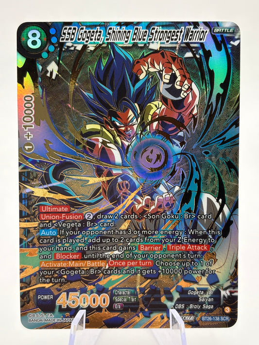 Dragon Ball Masters TCG - SSB Gogeta, Shining Blue Strongest Warrior BT26-138 SCR FRENLY BRICKS - Open 7 Days