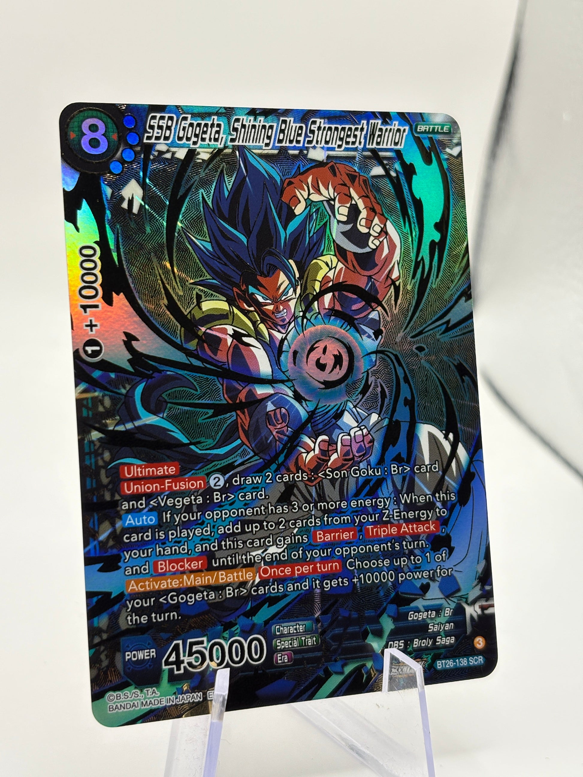Dragon Ball Masters TCG - SSB Gogeta, Shining Blue Strongest Warrior BT26-138 SCR FRENLY BRICKS - Open 7 Days