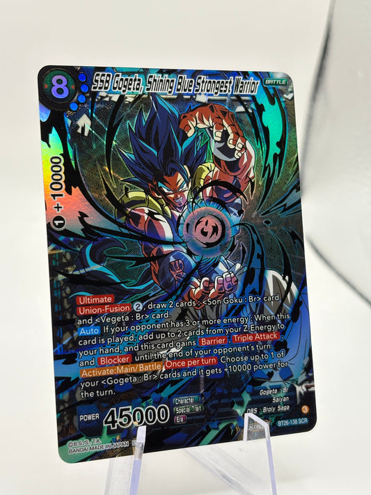 Dragon Ball Masters TCG - SSB Gogeta, Shining Blue Strongest Warrior BT26-138 SCR FRENLY BRICKS - Open 7 Days