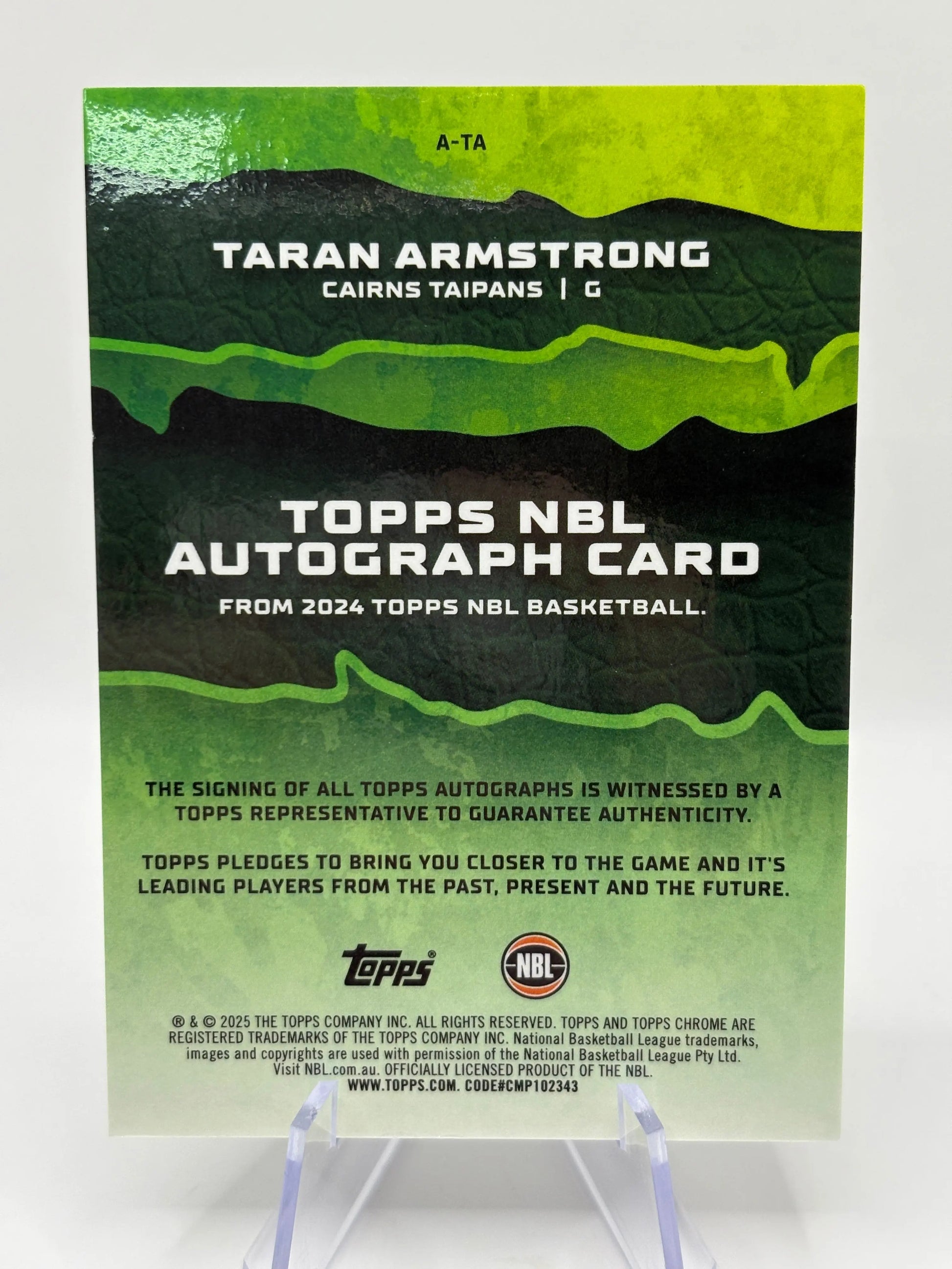 2024 Topps Chrome NBL Basketball - Taran Armstrong Auto #A-TA FRENLY BRICKS - Open 7 Days