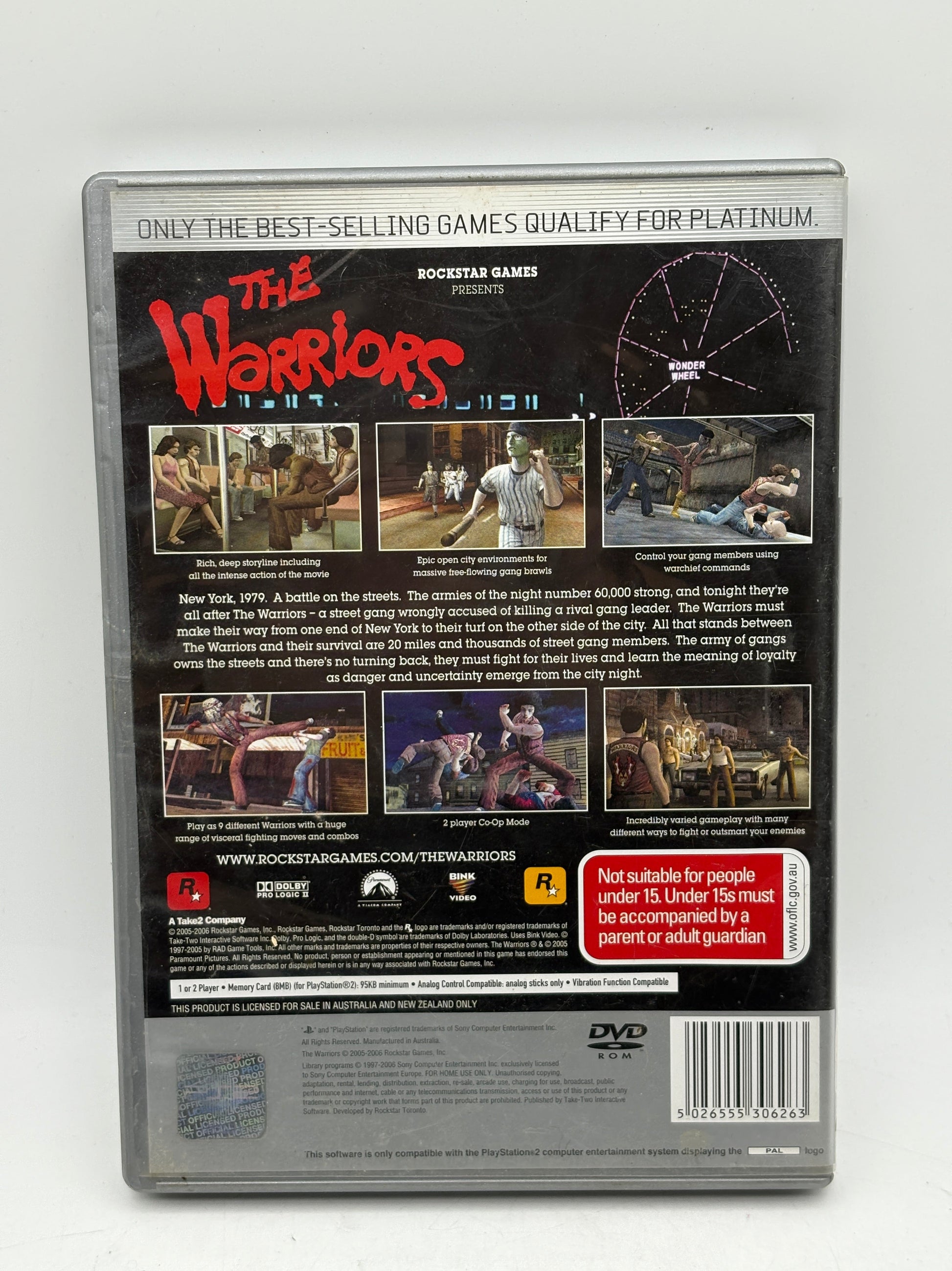 The Warriors Platinum – Playstation 2 PS2 Game Complete – Pal FRENLY BRICKS - Open 7 Days