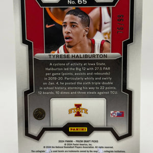 2024 Panini Prizm Draft Picks #65 Tyrese Haliburton Blue Ice Prizms #/99 FRENLY BRICKS - Open 7 Days