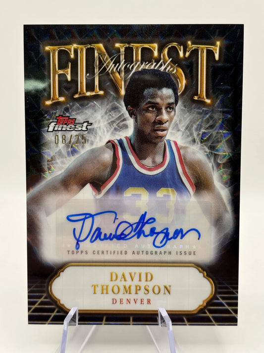 2024-25 Topps Finest Basketball #FA-DT David Thompson Auto Black /25 FRENLY BRICKS - Open 7 Days