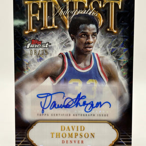 2024-25 Topps Finest Basketball #FA-DT David Thompson Auto Black /25 FRENLY BRICKS - Open 7 Days