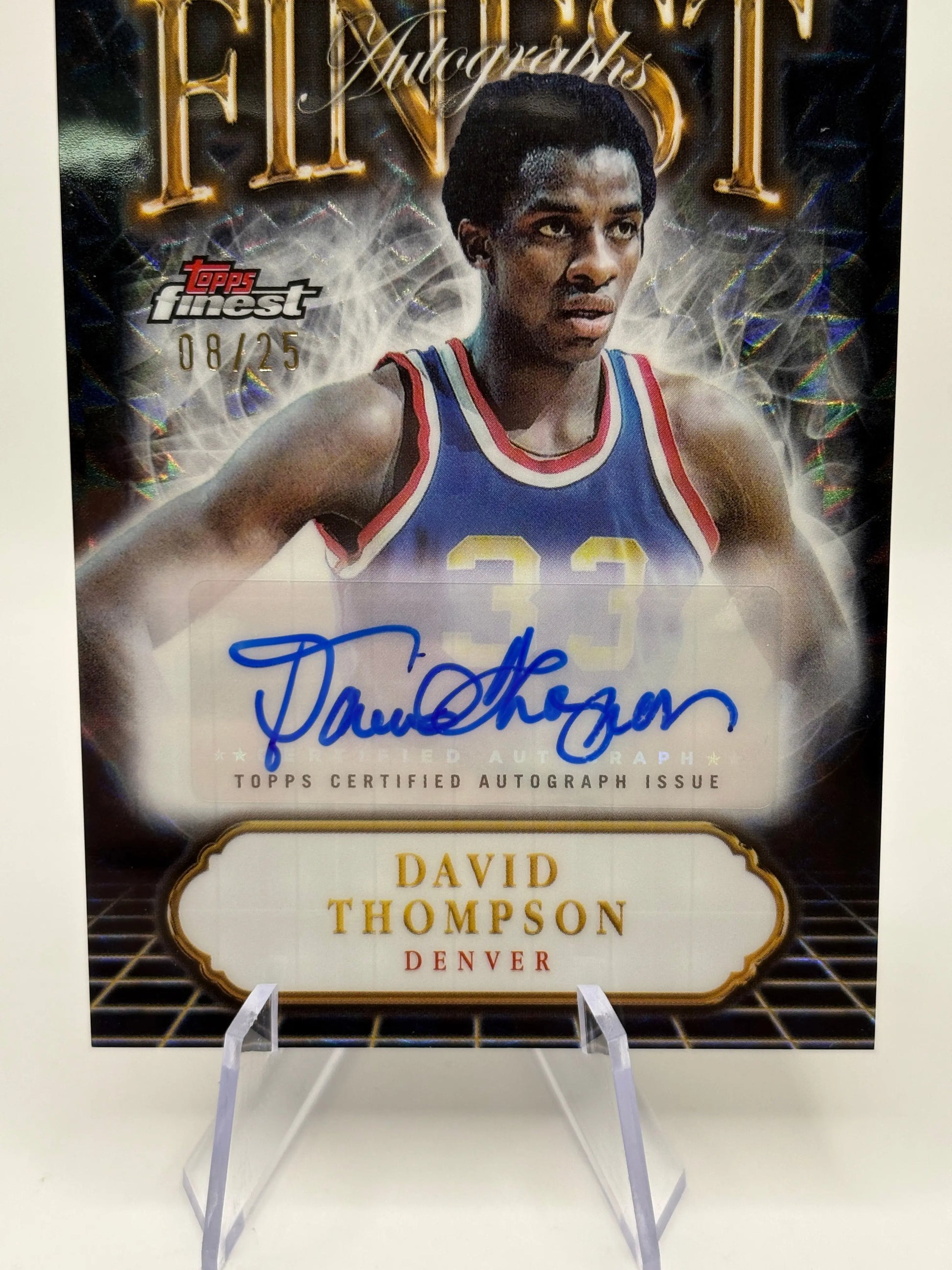 2024-25 Topps Finest Basketball #FA-DT David Thompson Auto Black /25 FRENLY BRICKS - Open 7 Days