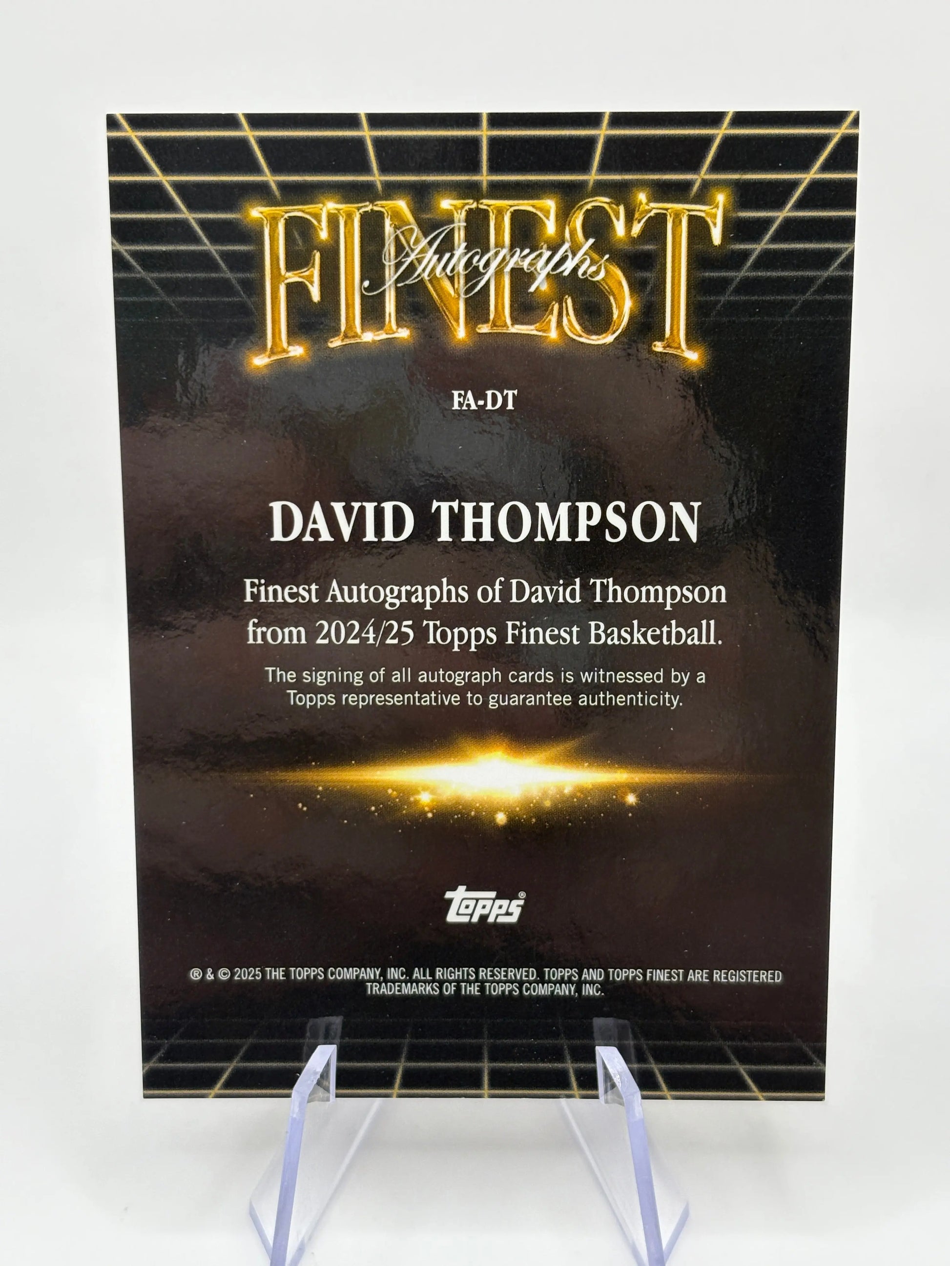 2024-25 Topps Finest Basketball #FA-DT David Thompson Auto Black /25 FRENLY BRICKS - Open 7 Days