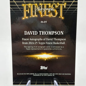 2024-25 Topps Finest Basketball #FA-DT David Thompson Auto Black /25 FRENLY BRICKS - Open 7 Days