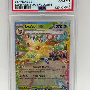 2025 Pokemon Prismatic Evolution - Leafeon EX 006/131 Stamped PSA 10 FRENLY BRICKS - Open 7 Days