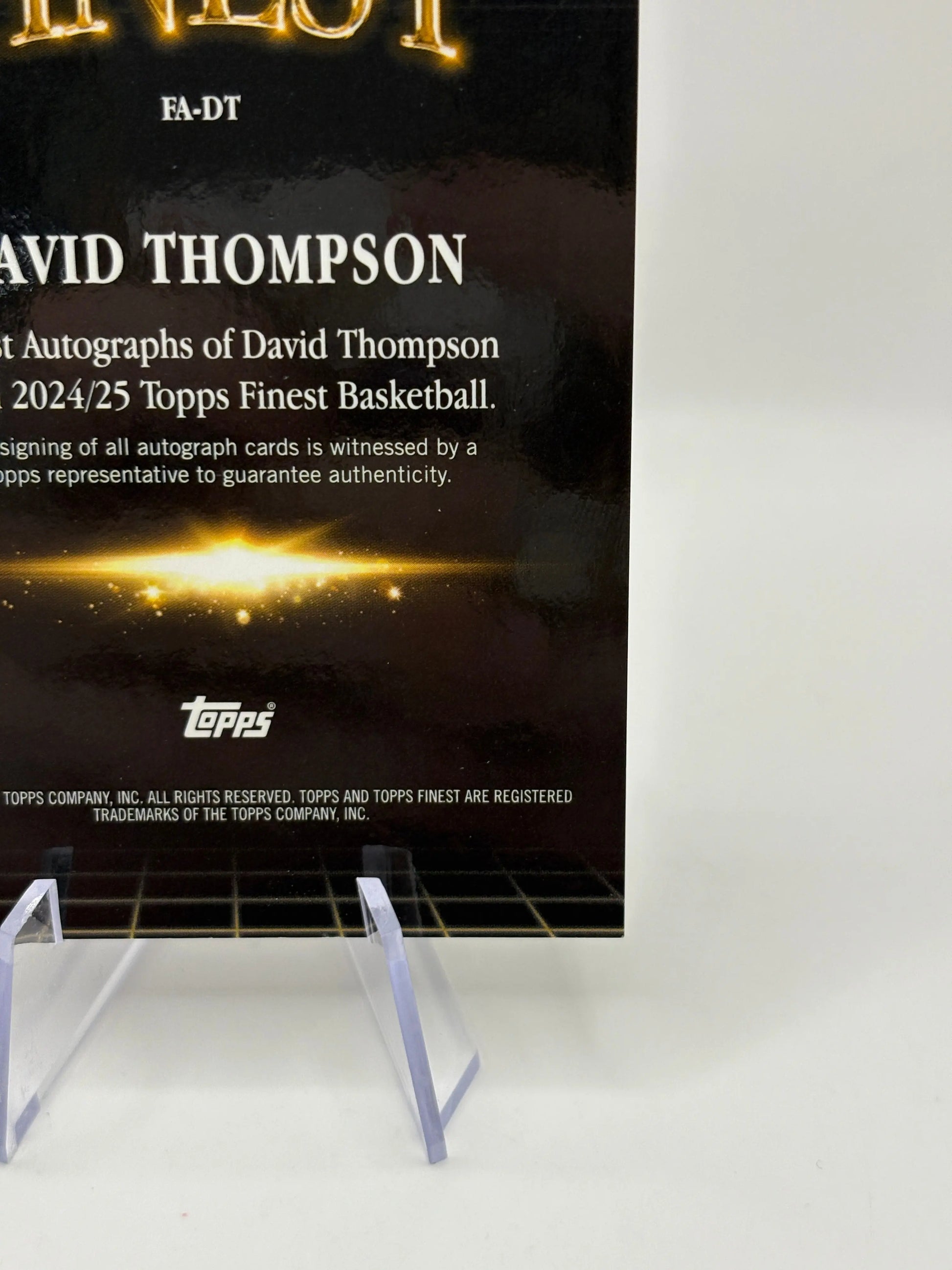 2024-25 Topps Finest Basketball #FA-DT David Thompson Auto Black /25 FRENLY BRICKS - Open 7 Days