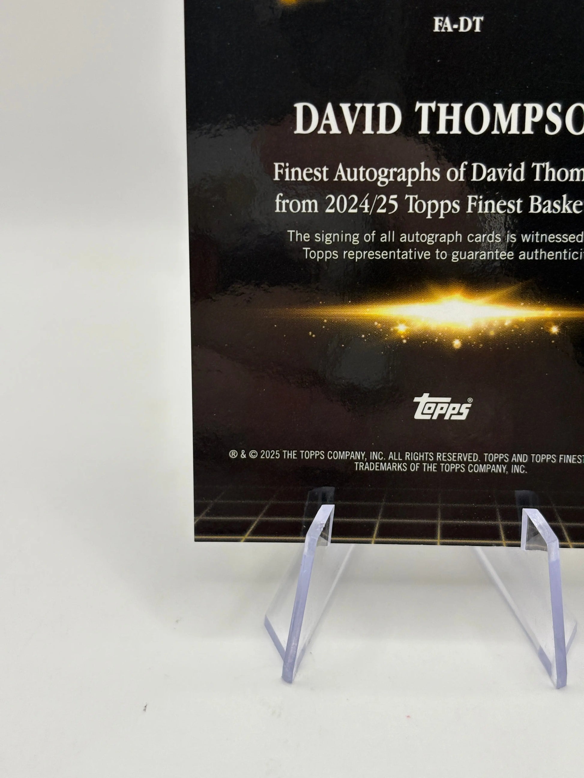 2024-25 Topps Finest Basketball #FA-DT David Thompson Auto Black /25 FRENLY BRICKS - Open 7 Days