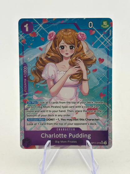 One Piece TCG OP11 - Charlotte Pudding OP11-070 SR* Alternate Art FRENLY BRICKS - Open 7 Days
