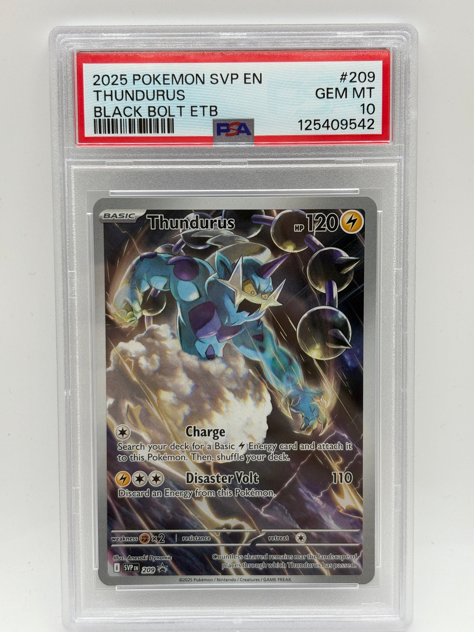 2025 Pokemon SVP - Thundurus 209 Black Bolt Promo PSA 10 FRENLY BRICKS - Open 7 Days