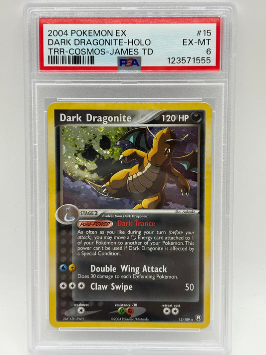 2004 Pokemon EX - Dark Dragonite #15/109 Cosmos Holo PSA 6 FRENLY BRICKS - Open 7 Days