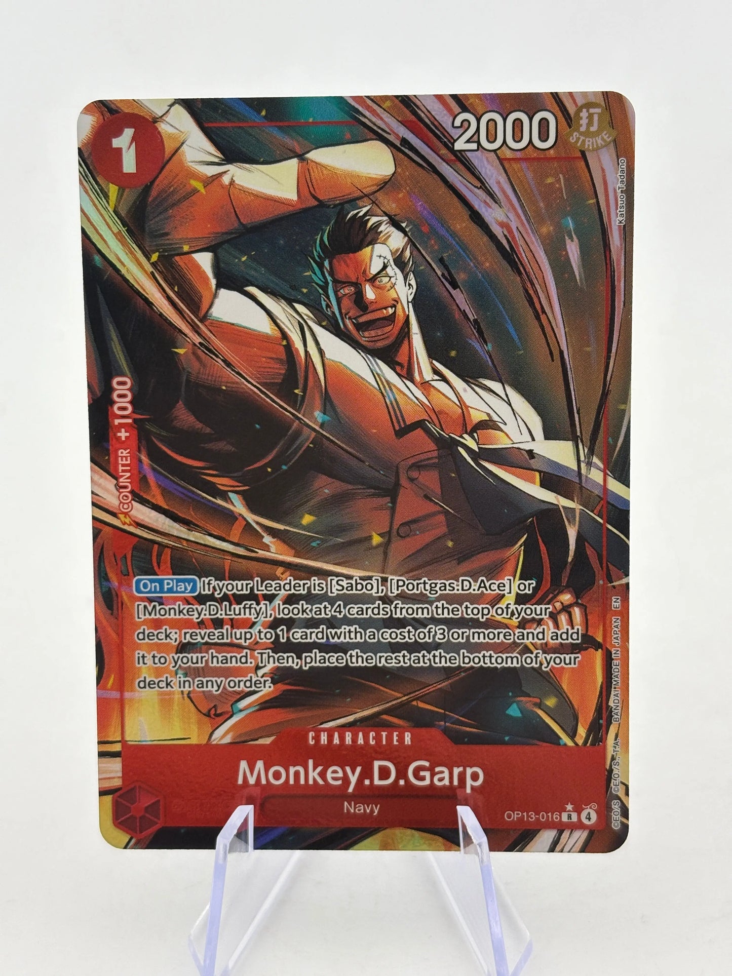 One Piece TCG OP13 - Monkey.D.Garp OP13-016 R* Alternate Art FRENLY BRICKS - Open 7 Days