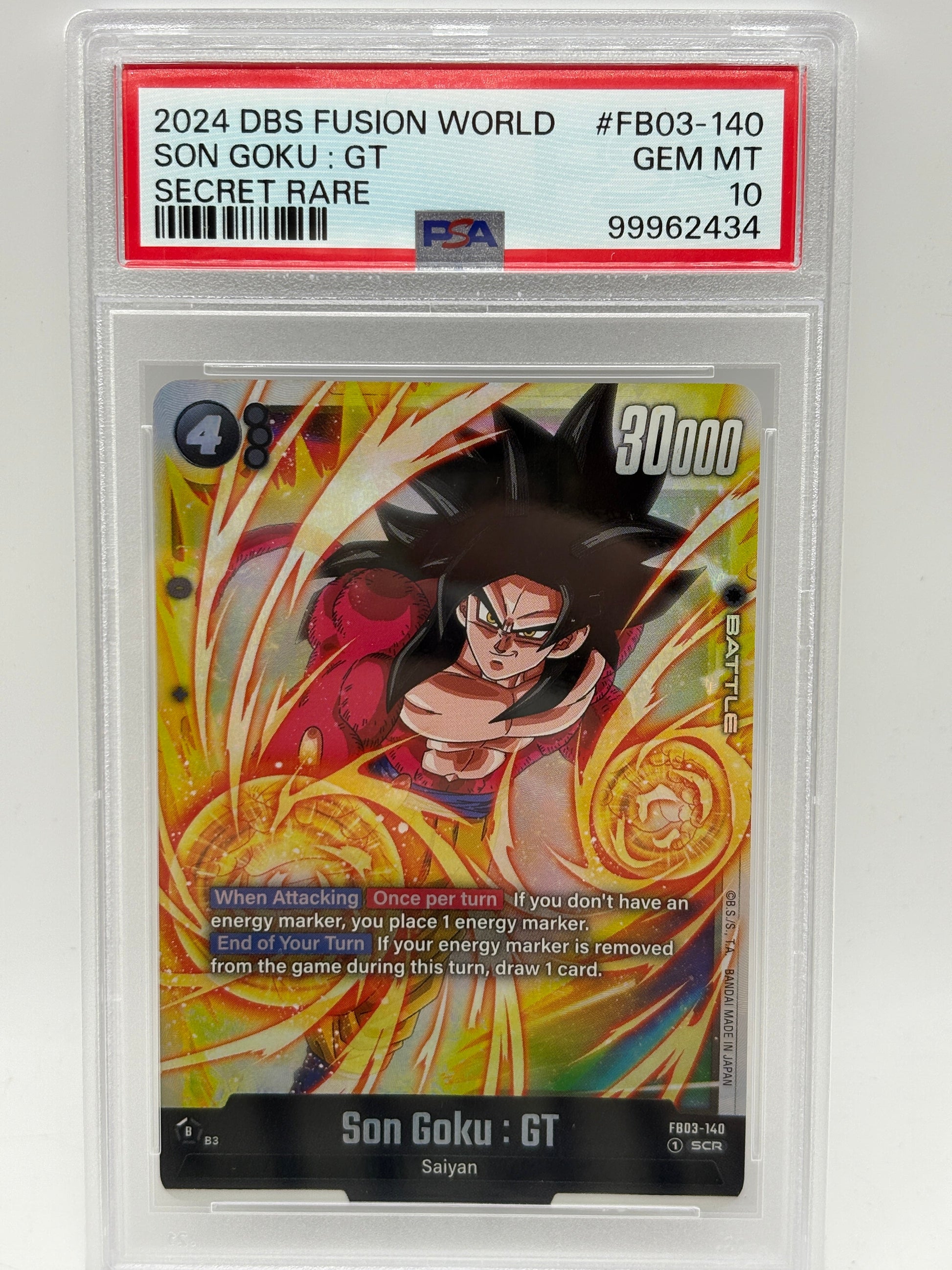 2024 DBS Fusion World - Son Goku : GT FB03-140 SCR PSA 10 FRENLY BRICKS - Open 7 Days