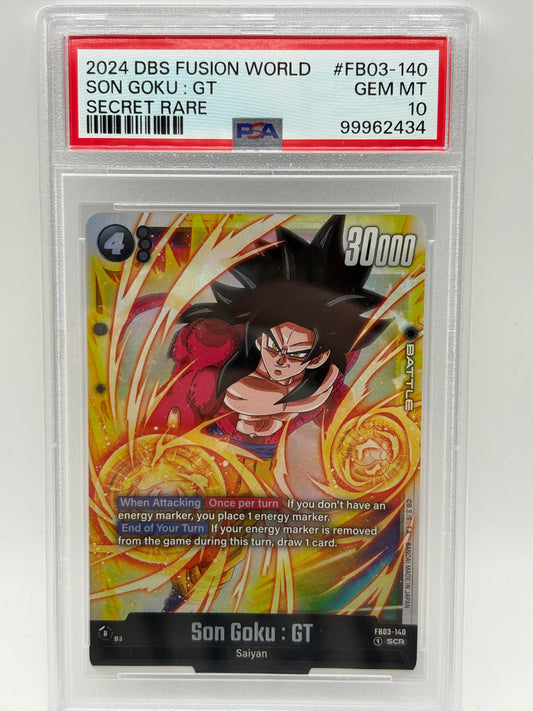 2024 DBS Fusion World - Son Goku : GT FB03-140 SCR PSA 10 FRENLY BRICKS - Open 7 Days