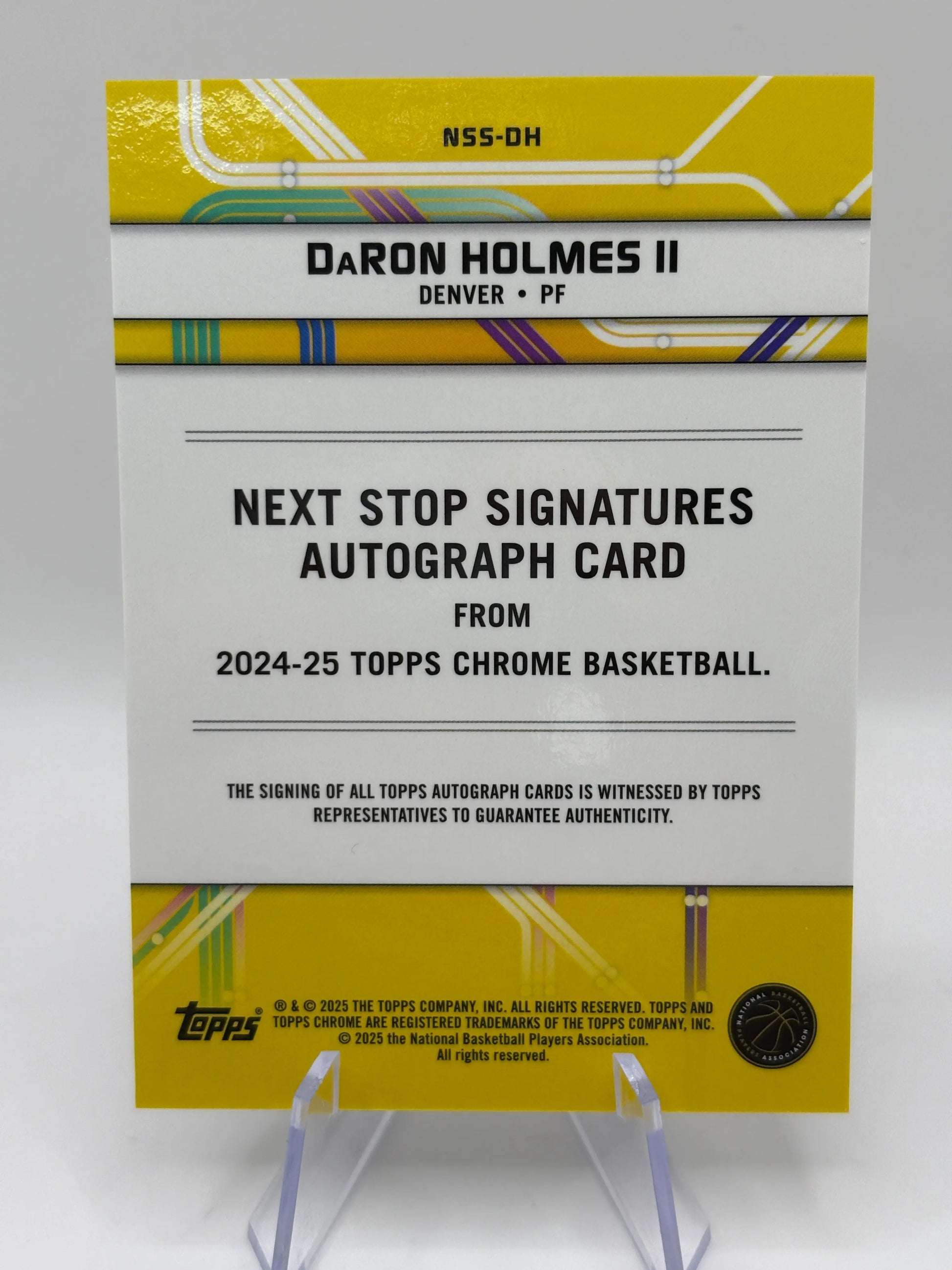 2024-25 Topps Chrome DaRon Holmes II Next Stop Signatures RC Rookie Auto #NSS-DH FRENLY BRICKS - Open 7 Days
