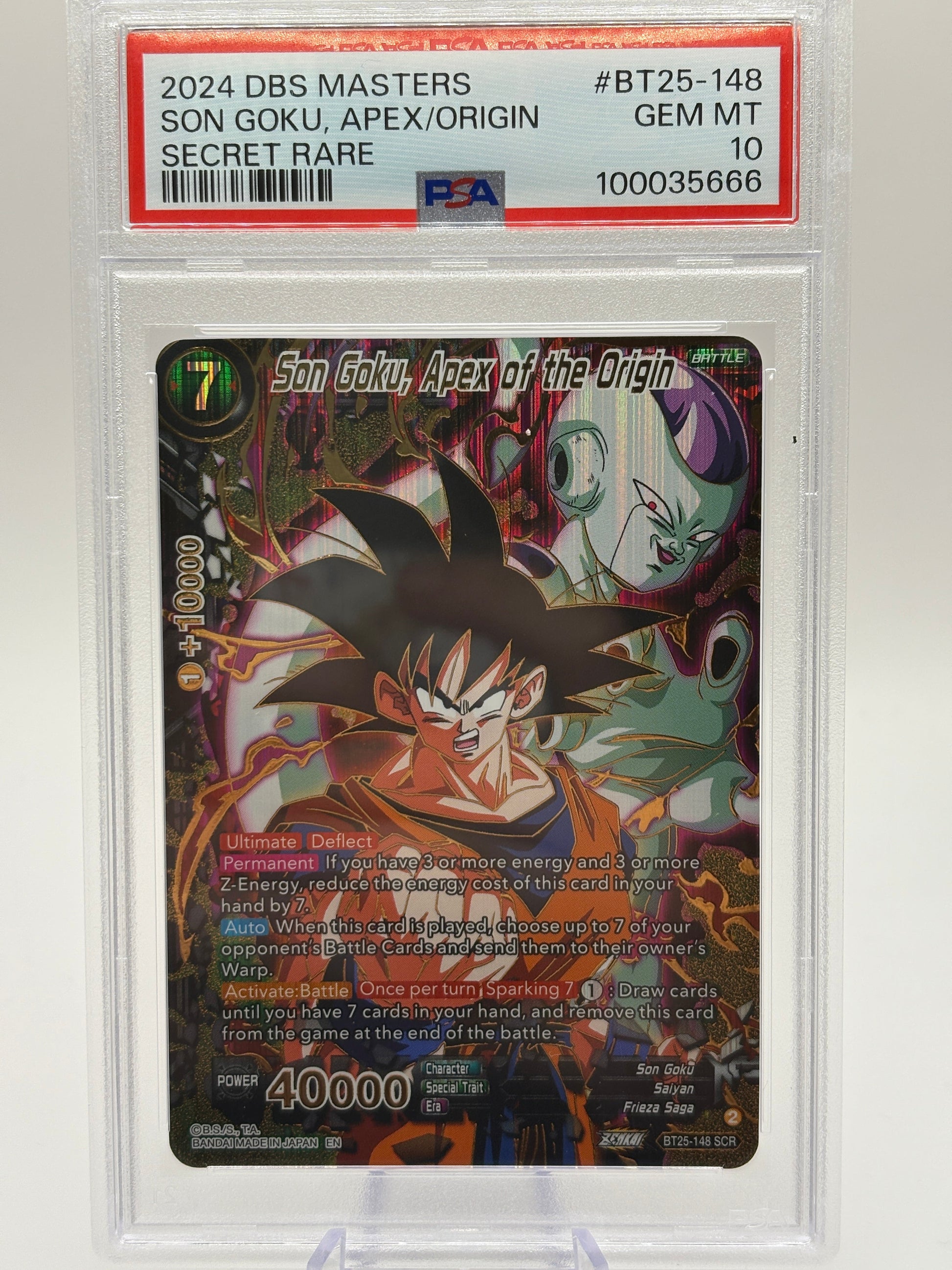 2024 DBS Masters Son Goku, Apex of the Origin BT25-148 SCR PSA 10 FRENLY BRICKS - Open 7 Days