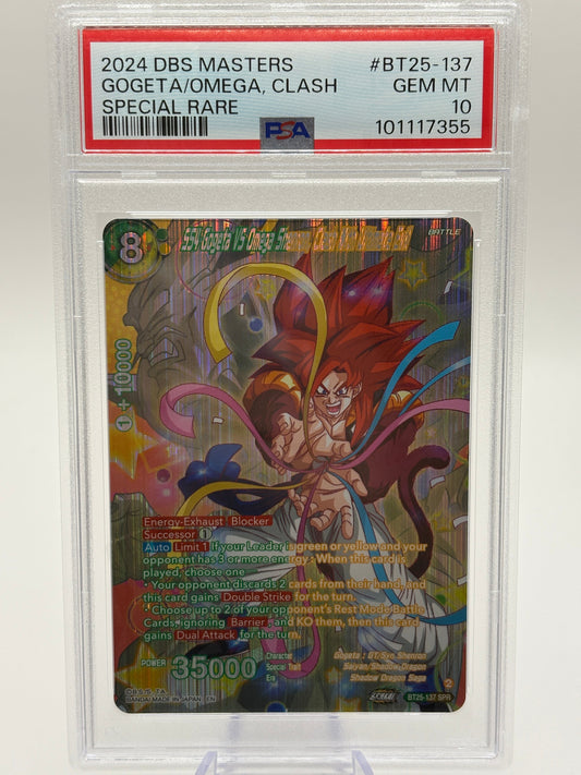 2024 DBS Masters SS4 Gogeta Vs Omega Shenron BT25-137 SPR PSA 10 FRENLY BRICKS - Open 7 Days