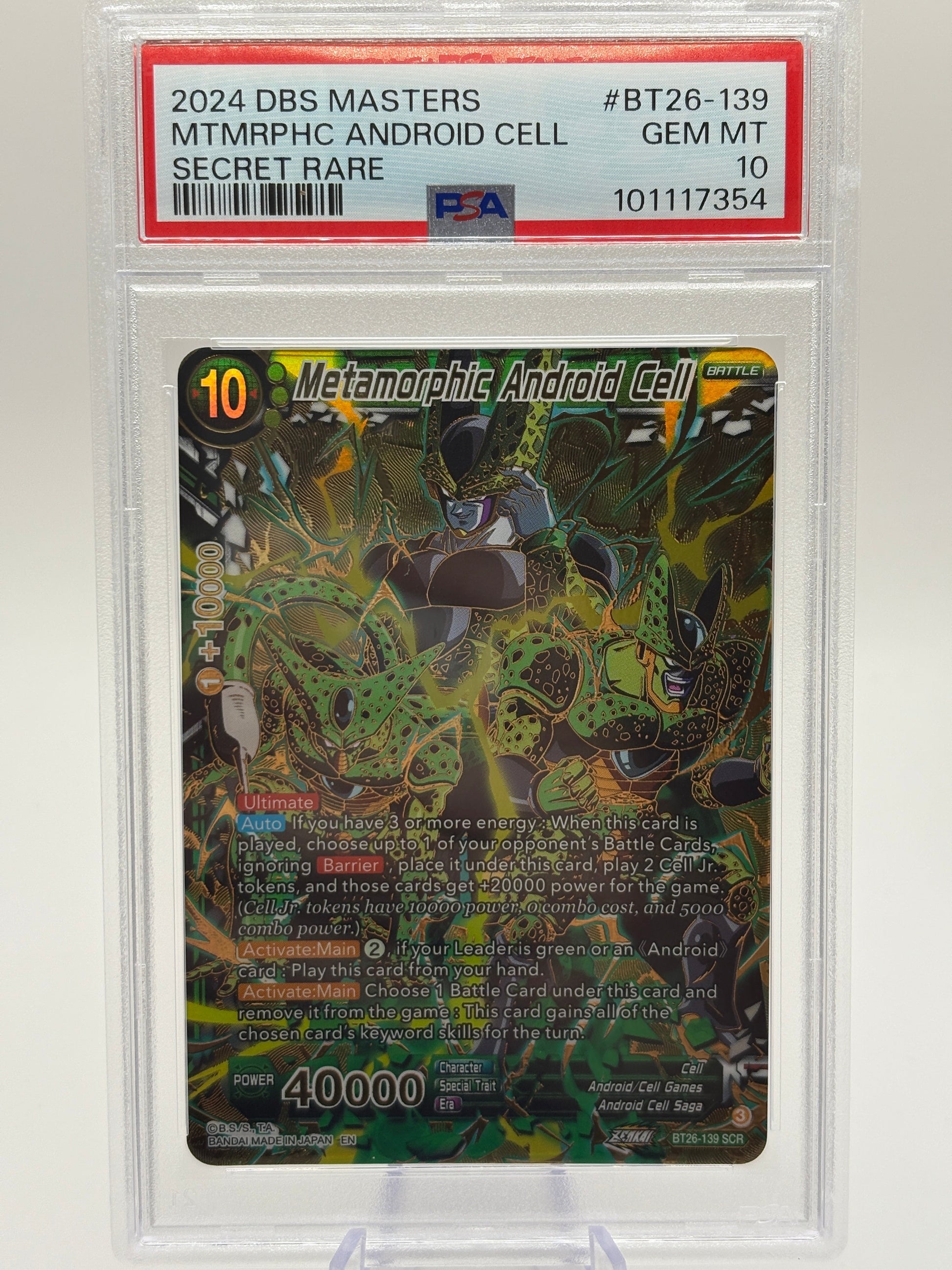 2024 DBS Masters Metamorphic Android Cell BT26-139 SCR PSA 10 FRENLY BRICKS - Open 7 Days