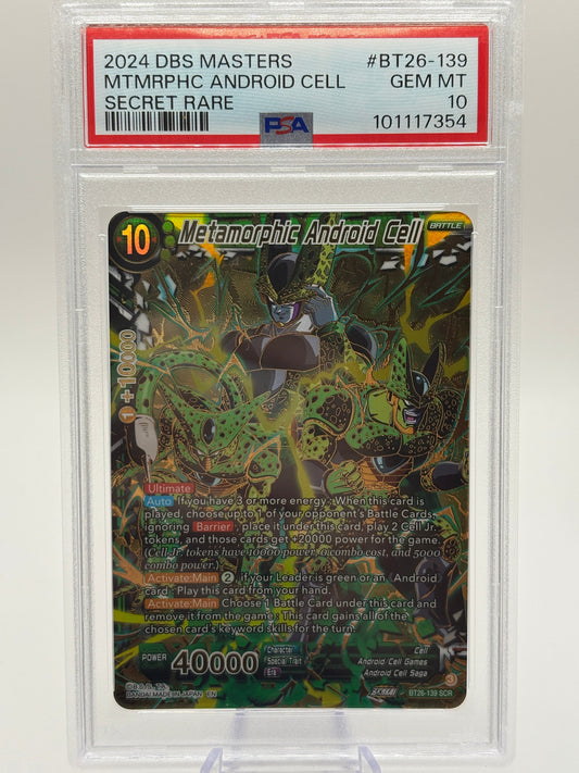 2024 DBS Masters Metamorphic Android Cell BT26-139 SCR PSA 10 FRENLY BRICKS - Open 7 Days